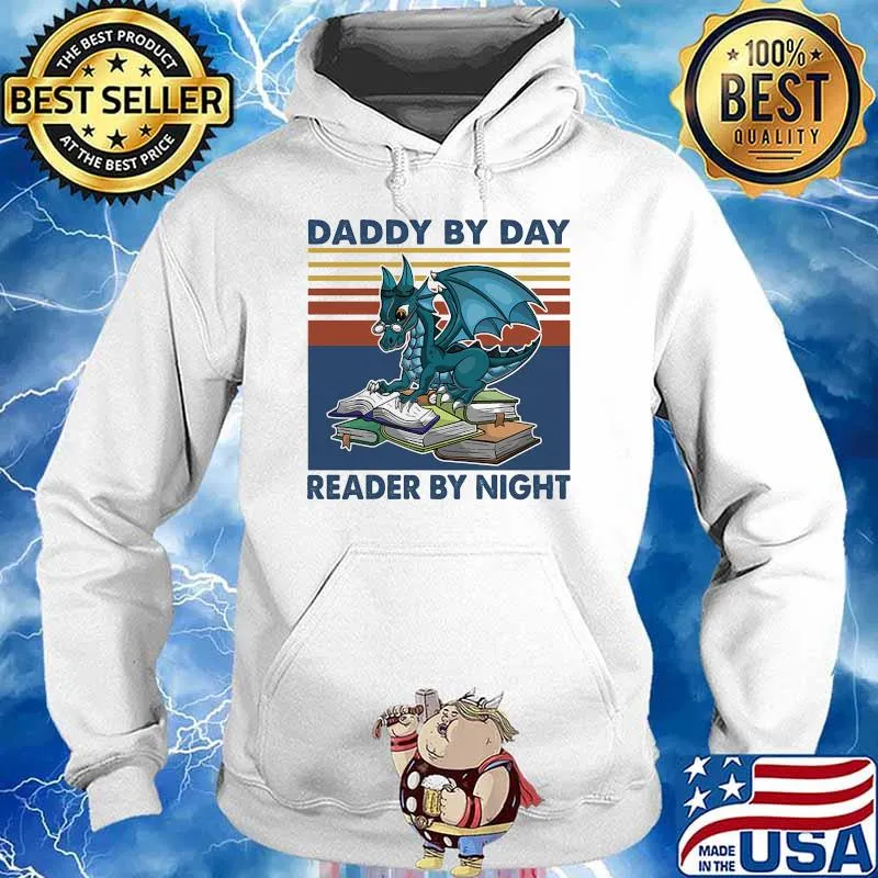 Daddy by dad reader by night dragon read book vintage s Hoodie