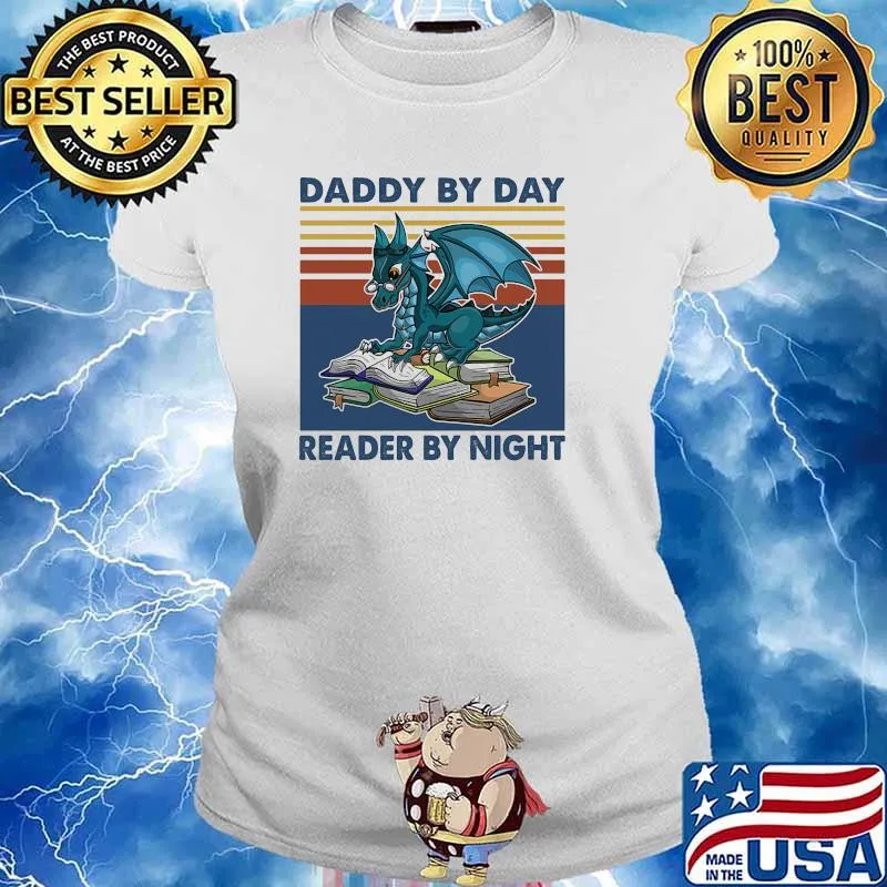 Daddy by dad reader by night dragon read book vintage s Ladies tee