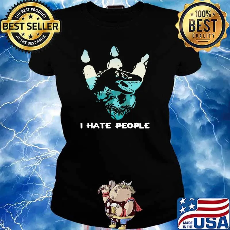 Dinosaur I Hate People Ladies tee
