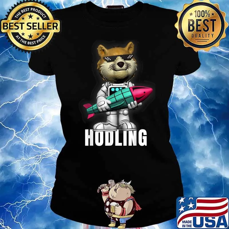 Dogecoin Dog, Hodl Doge Shiba Inu Holding Shirt Ladies tee