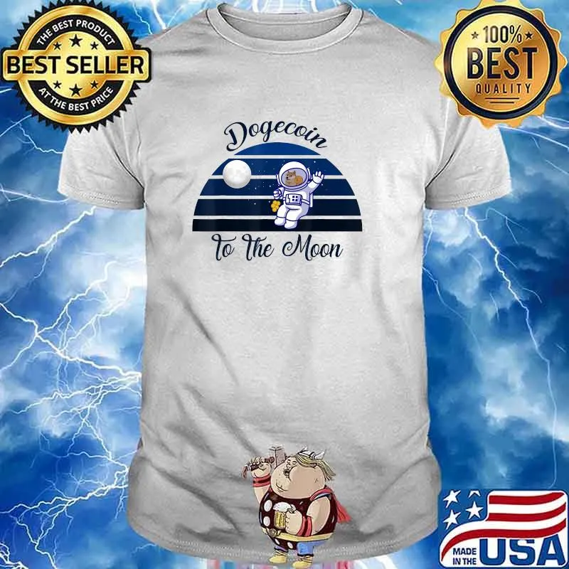 Dogecoin to the Moon Outer Space Bitcoin Crypto Vintage Shirt