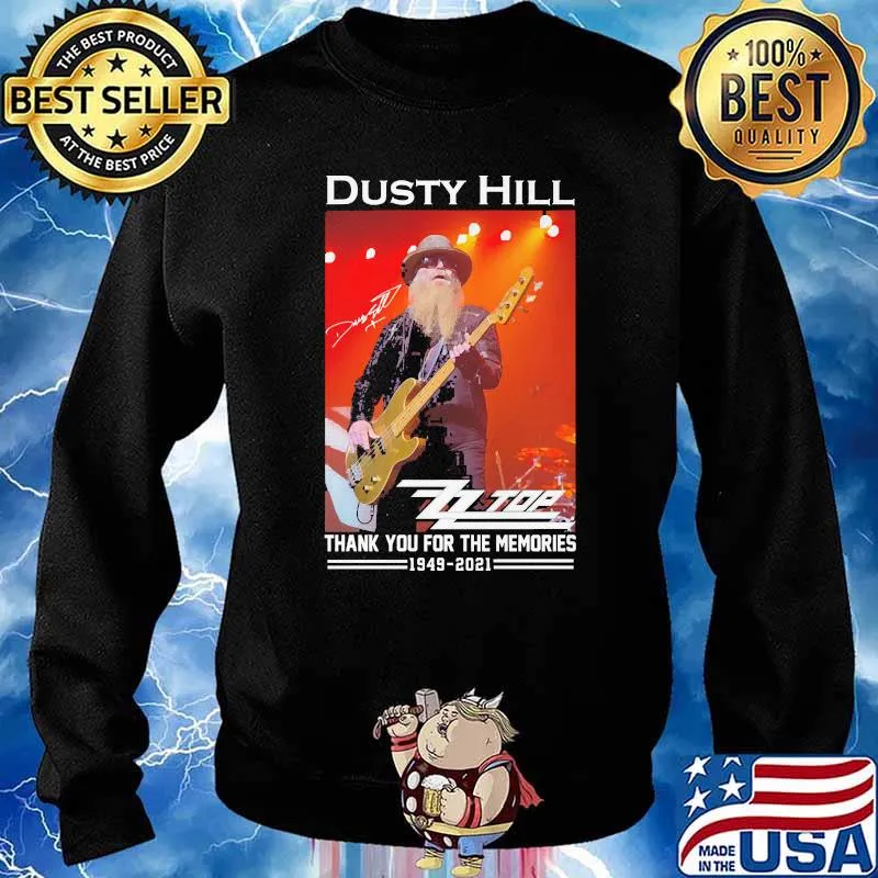 Dusty hill ZZ top thank you for the memories signatures Sweater