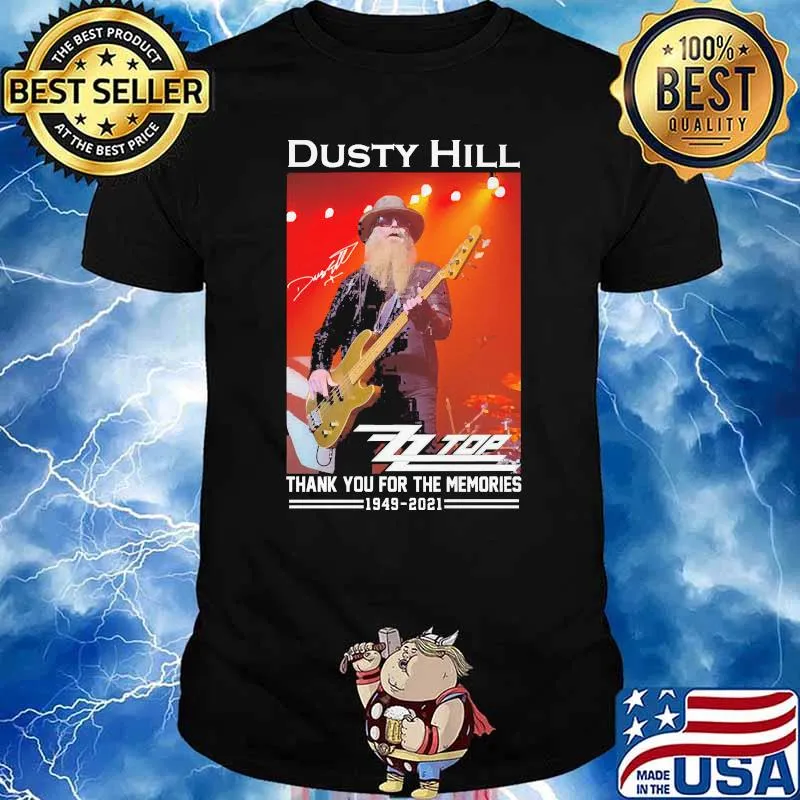 Dusty hill ZZ top thank you for the memories signatures shirt