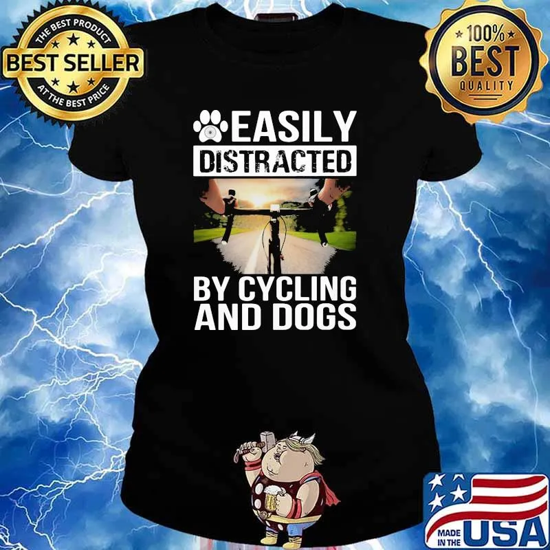 Easily distracted by cycling and dogs Ladies tee
