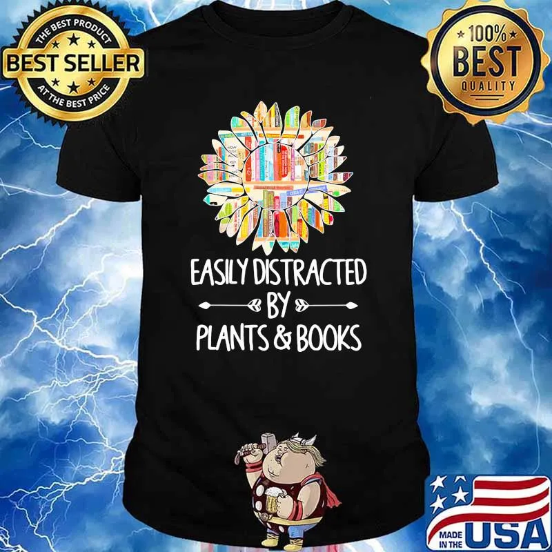 Easily distracted by plants & books flower shirt