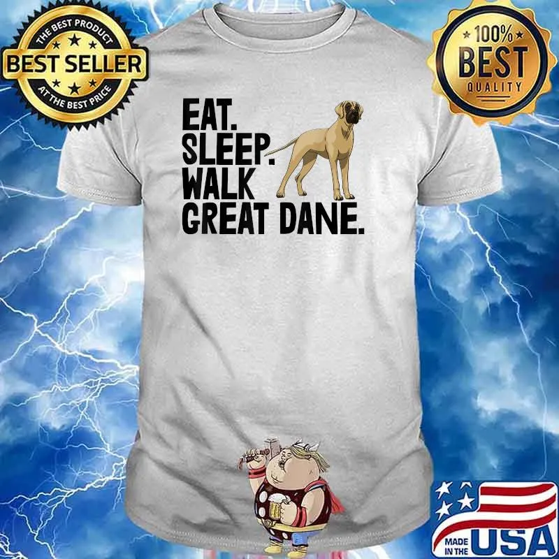 Eat Sleep Walk Great Dane Dog T-Shirt