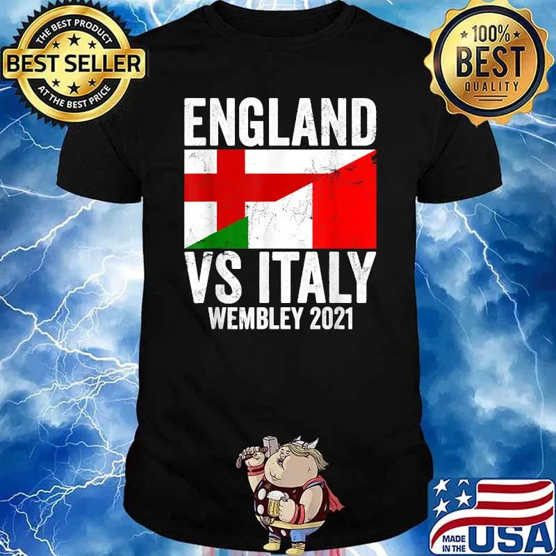 England Vs Italy Wembley 2021 Football Soccer Flag T-Shirt