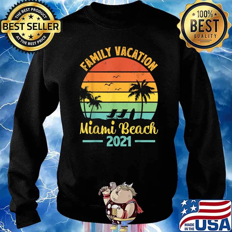 Family Vacation 2021 Florida Miami Beach Vintage T-Shirt Sweater