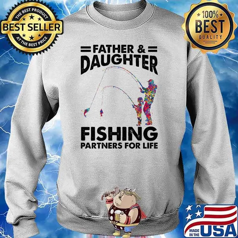 Fathers and daughter fishing partners for life watercolor Sweater