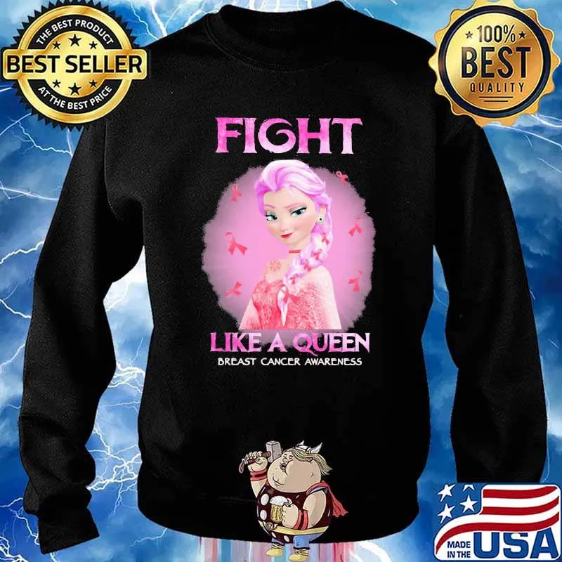 Fight Like A Queen Breast Cancer Awareness Elsa Shirt Sweater