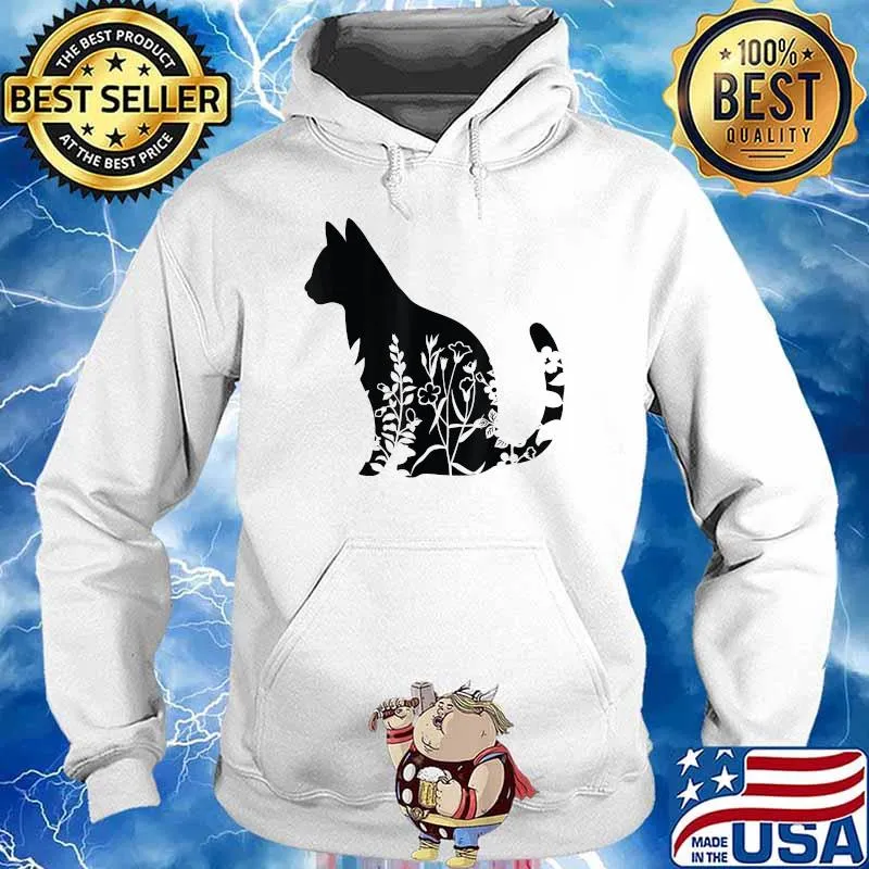 Floral Cat Shirt Hoodie