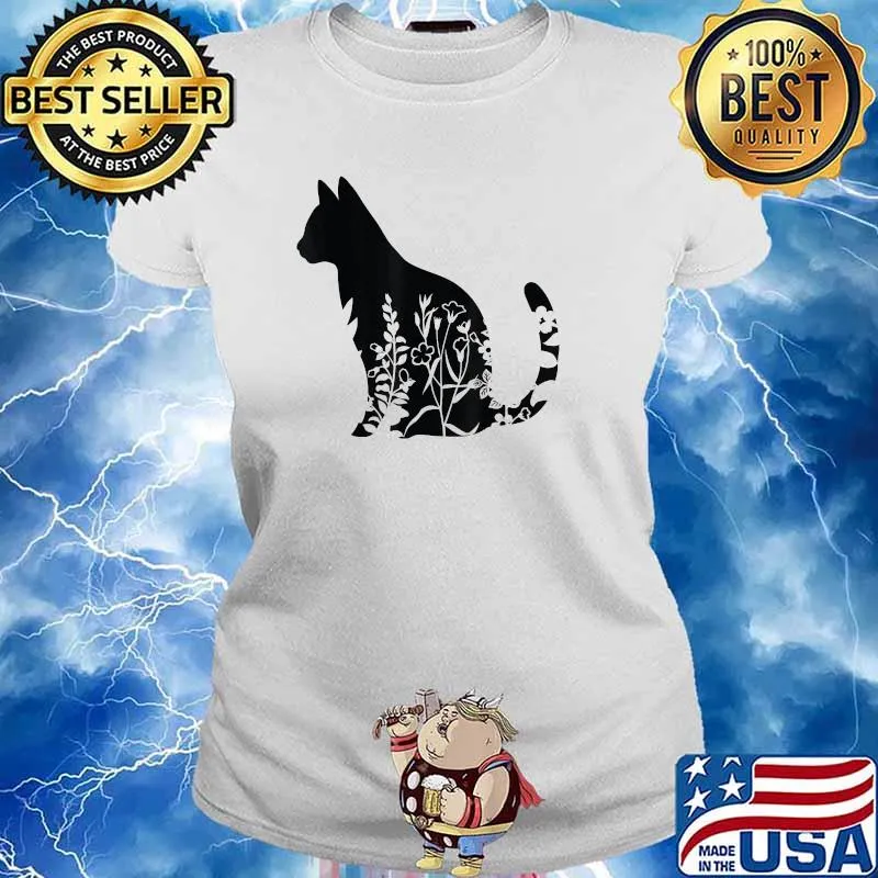 Floral Cat Shirt Ladies tee