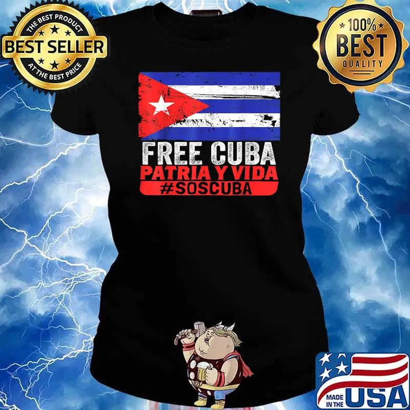 Free Cuba Patria Y Vida S.O.S. Cuba Libre Libertad T-Shirt Ladies tee