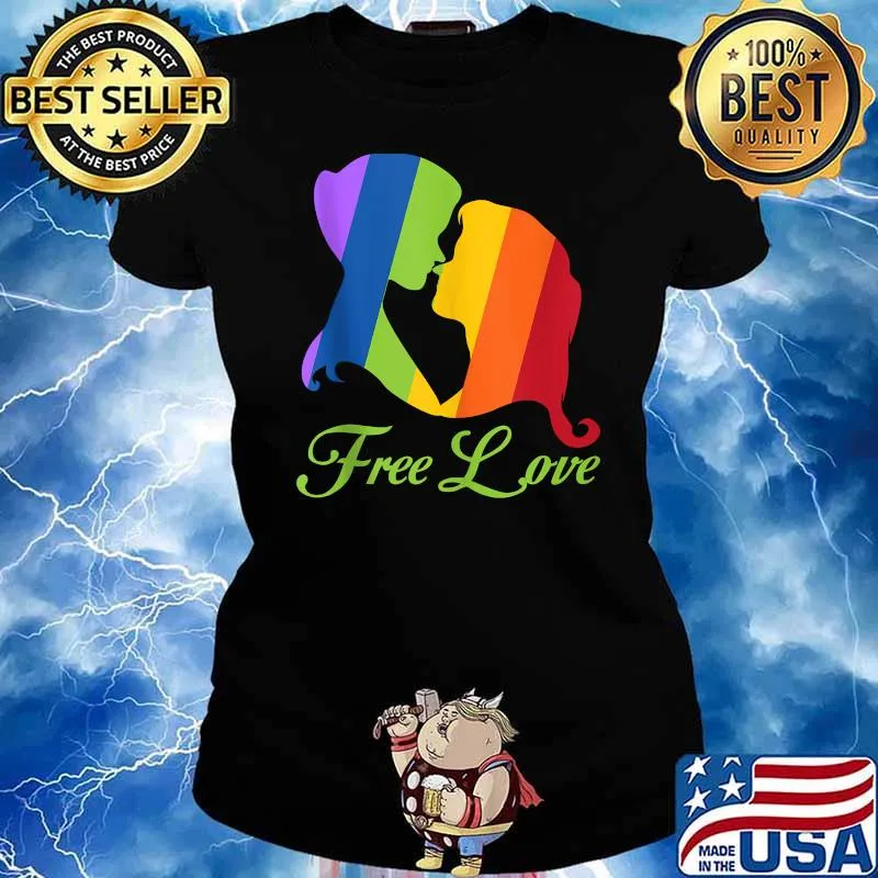 Free Love Rainbow LGBT Shirt Ladies tee