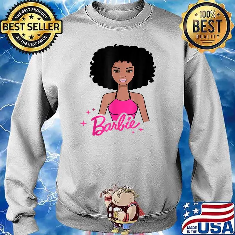 Funny Afro-Barbie Girl Pink Babe Black T-Shirt Sweater