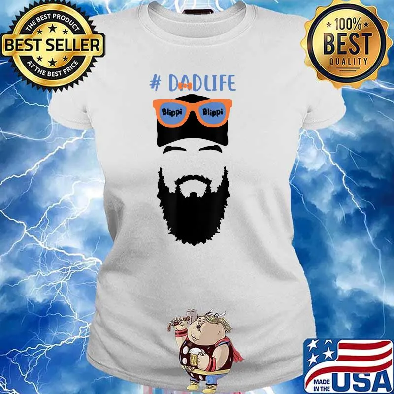 Funny Blippis Bearded Dad Life T-Shirt Ladies tee