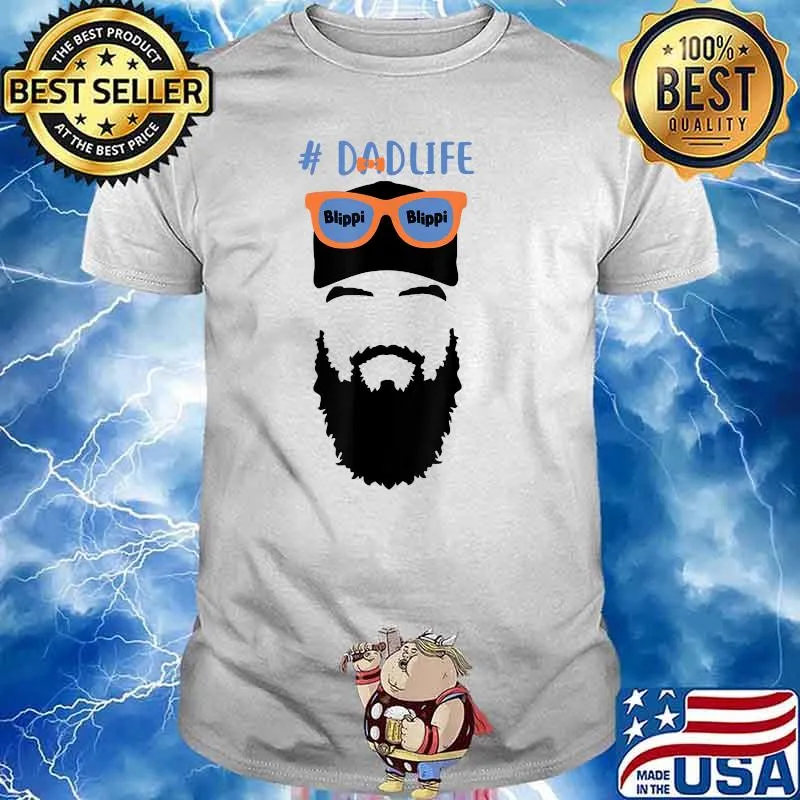 Funny Blippis Bearded Dad Life T-Shirt