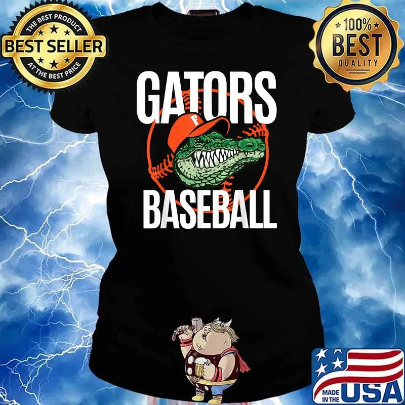 Gator Baseball crocodile Florida Baseball T-Shirt Ladies tee