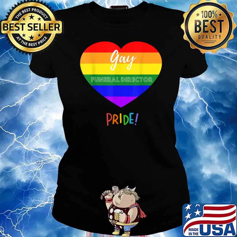 Gay Funeral Director Pride Heart Lgbt T-Shirt Ladies tee