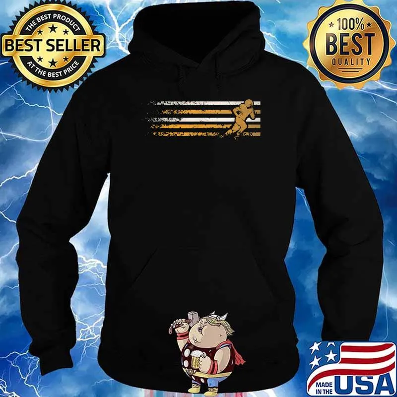 Gold and White running football player Flag Shirt Hoodie