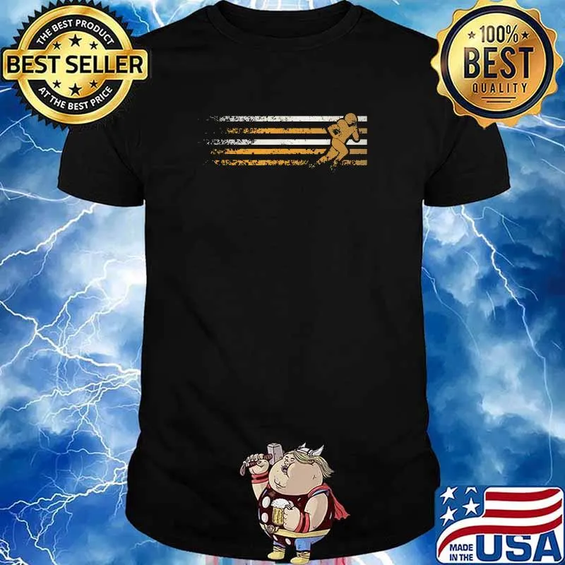 Gold and White running football player Flag Shirt