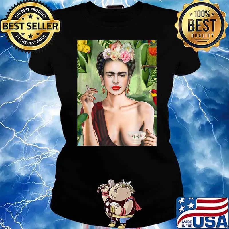 Graphic Fridas Classic Arts Kahlos Outfits Painting Artist T-Shirt Ladies tee