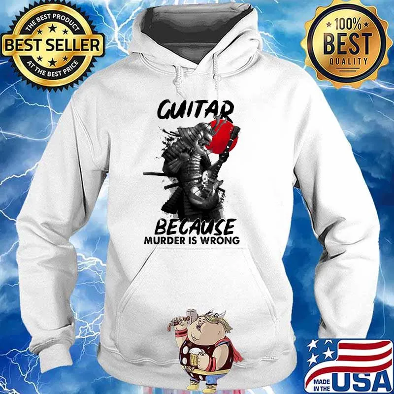 Guitar Because Murder Is Wrong Samurai Blood Moon Hoodie