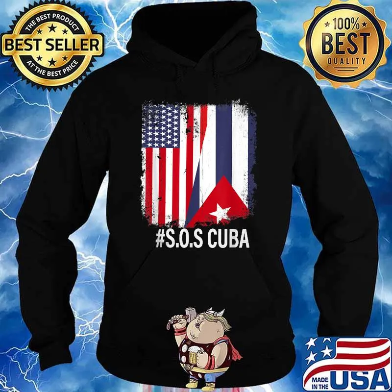Half American Cuban Flag Sos Cuba Vintage Shirt Hoodie