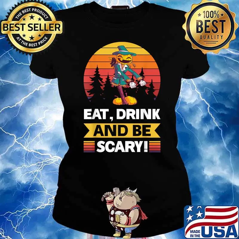 Halloween Costume Eat, Drink And Be Scary Vintage T-Shirt Ladies tee