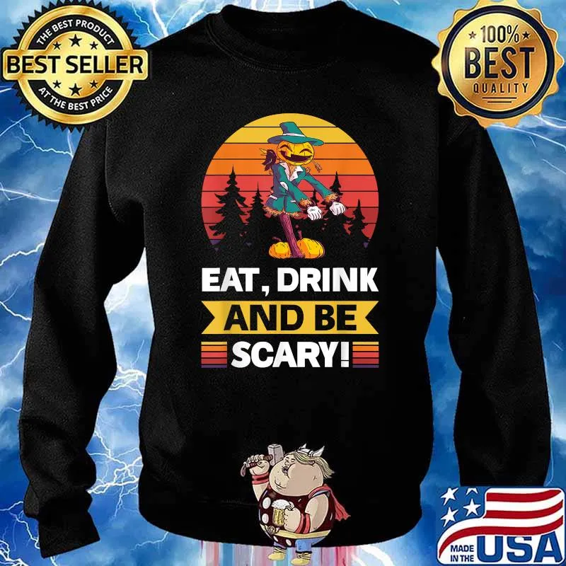Halloween Costume Eat, Drink And Be Scary Vintage T-Shirt Sweater
