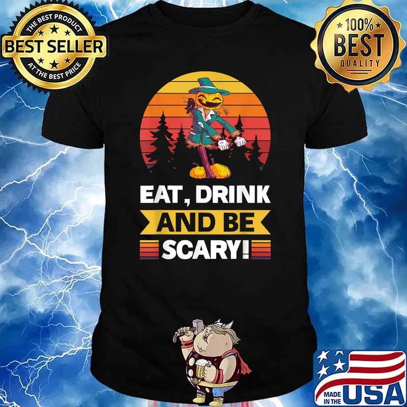 Halloween Costume Eat, Drink And Be Scary Vintage T-Shirt