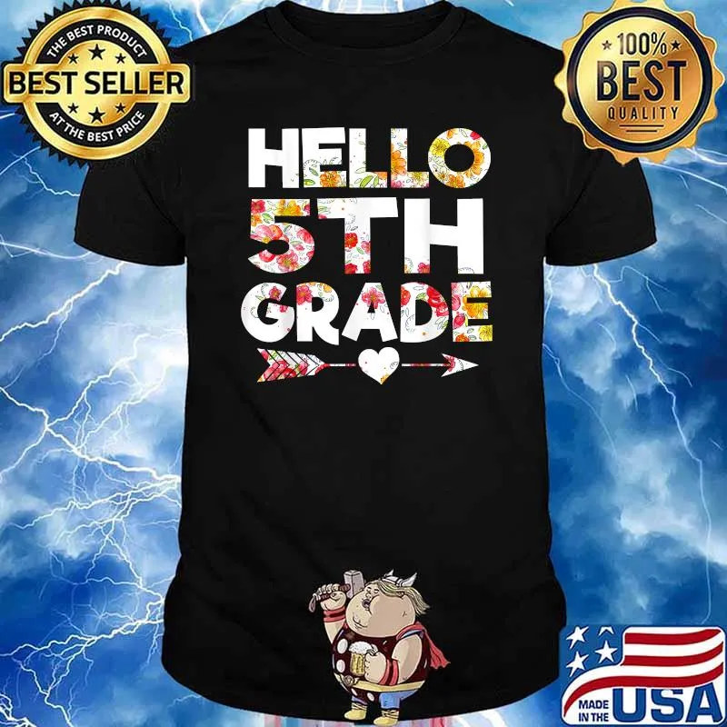 Hello 5th Grade Flower Back To School T-Shirt