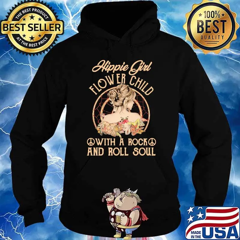 Hippie girl flower child with a rock and roll soul butterflies s Hoodie
