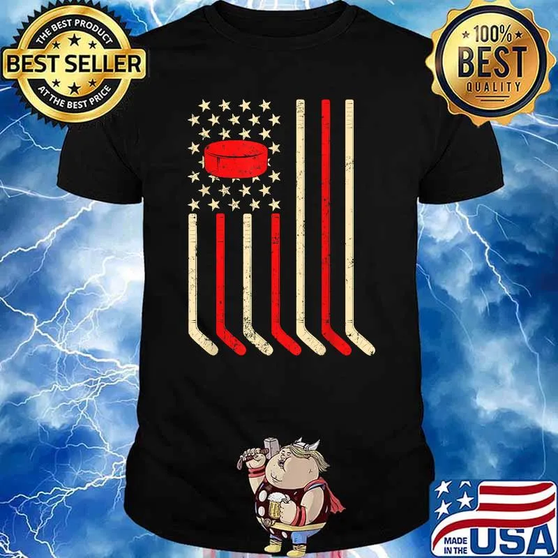 Hockey Goalie Gift USA Flag T-Shirt
