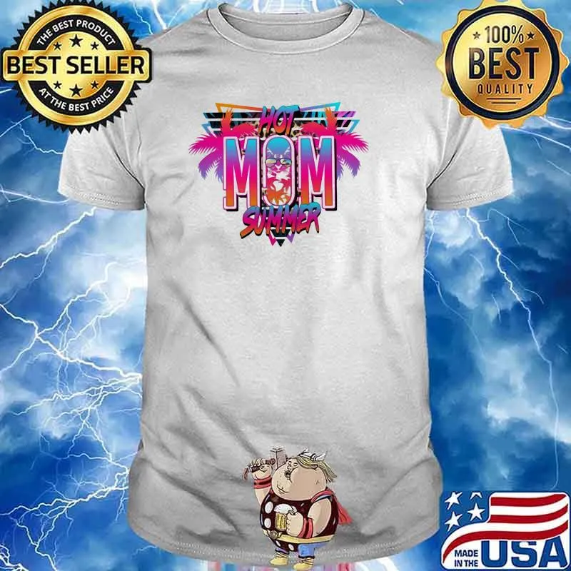 Hot mom summer beaches retro 80s shirt