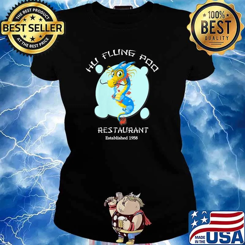 Hu Flung Poo Restaurant Established 1958 Dragon Shirt Ladies tee