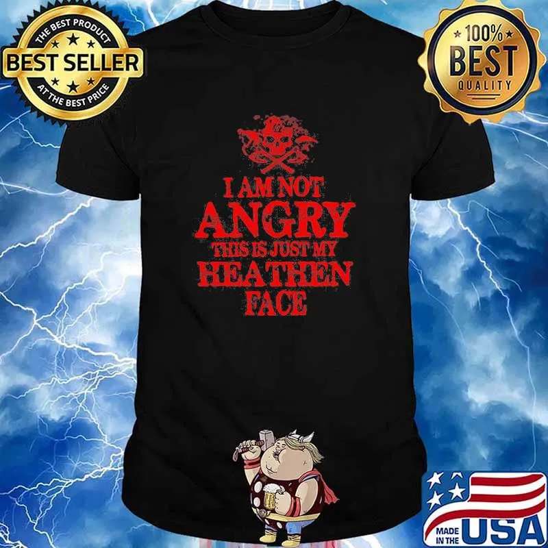 I am not angry this is just my heathen face skull shirt