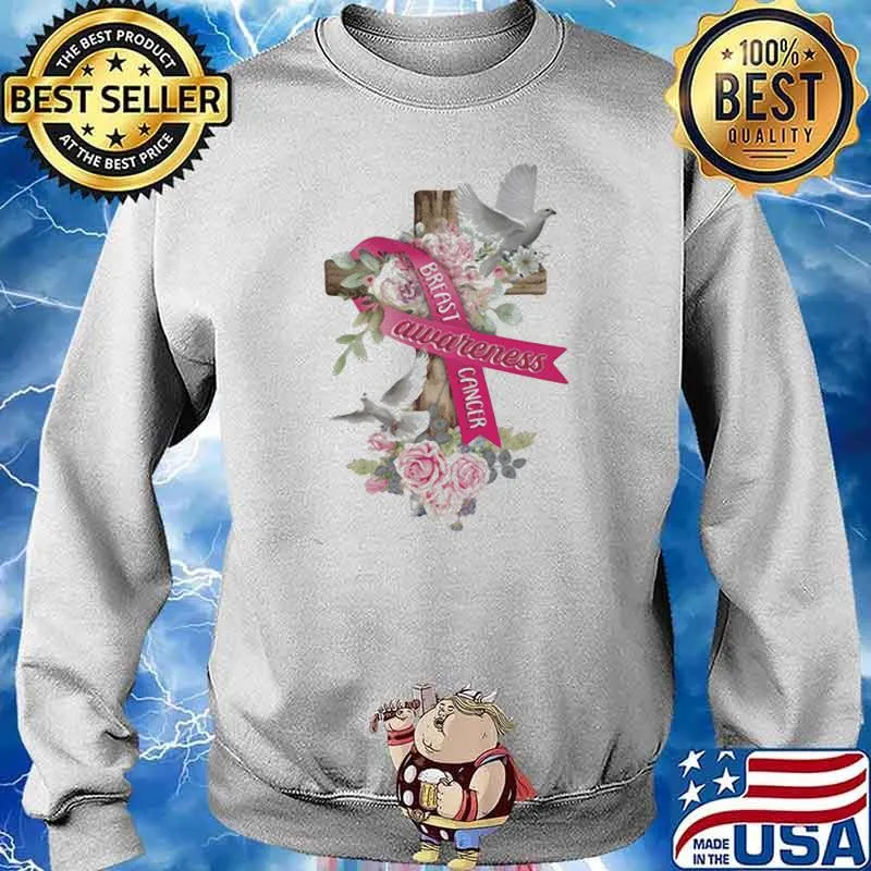 I Breast Cancer Awareness Dove Flower Shirt Sweater