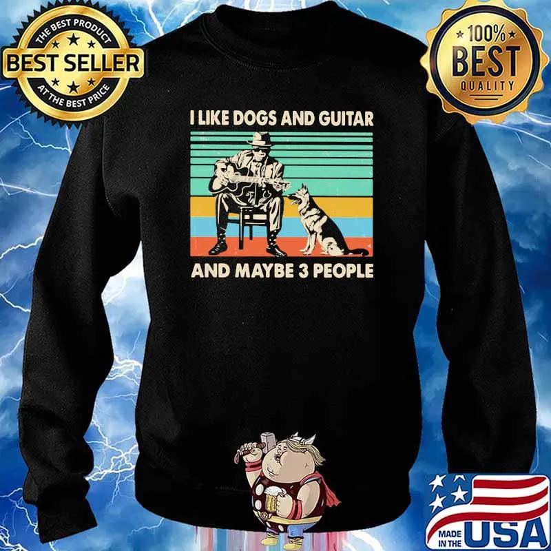 I Like Dogs And Guitar And Maybe 3 People Vintage Shirt Sweater