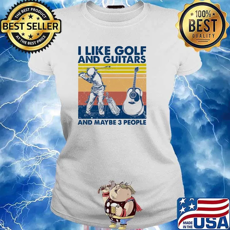 I like golf and guitar and maybe 3 people vintage s Ladies tee