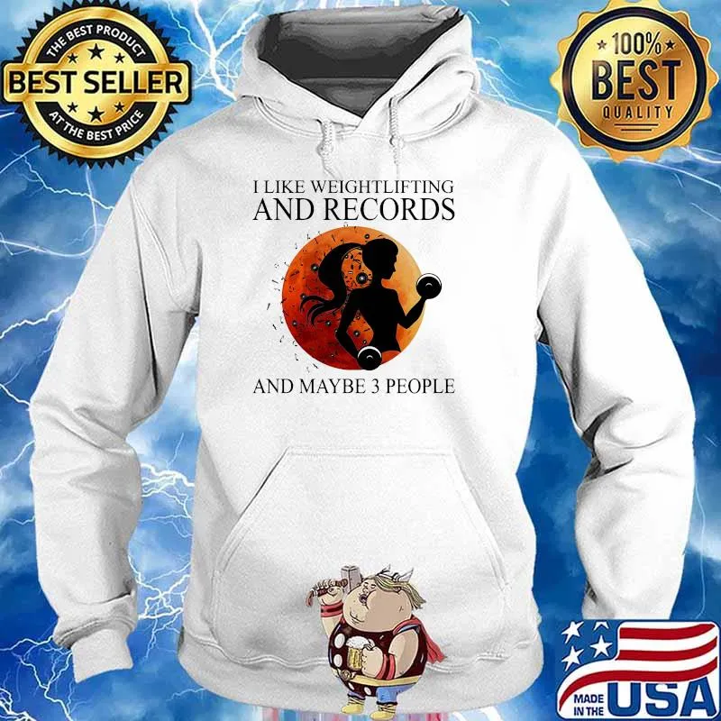 I like weightlifting and records and maybe 3 people blood moon s Hoodie