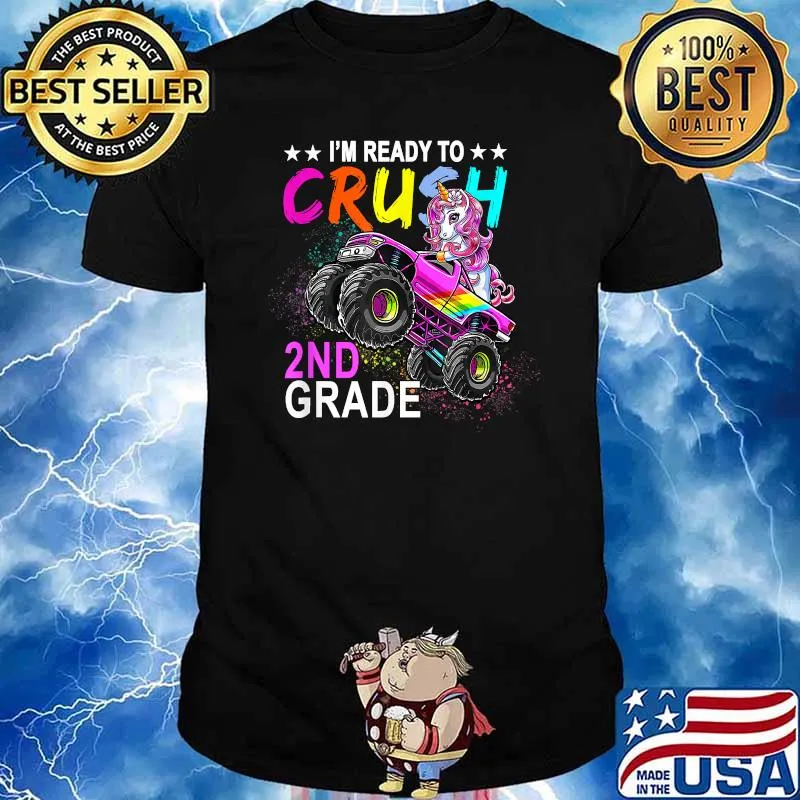 I'm Ready To Crush 2nd Grade Monster Truck Unicorn Girl T-Shirt