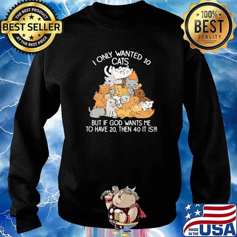 I Only Wanted 10 Cats But If God Wants Me To Have 20 Then 40 IT Is Shirt Sweater