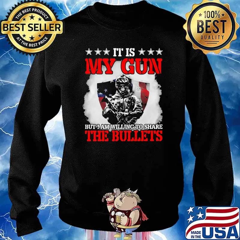 IT Is My Gun But I Am Willing To Share The Bullets Veteran American Flag Shirt Sweater
