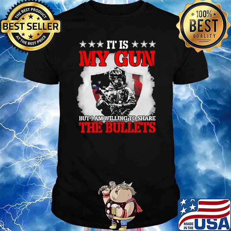 IT Is My Gun But I Am Willing To Share The Bullets Veteran American Flag Shirt