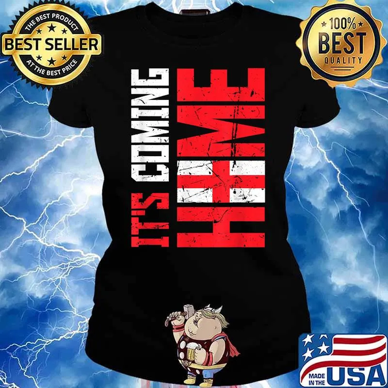It's Coming Home Flag Three Lions England Football T-Shirt Ladies tee