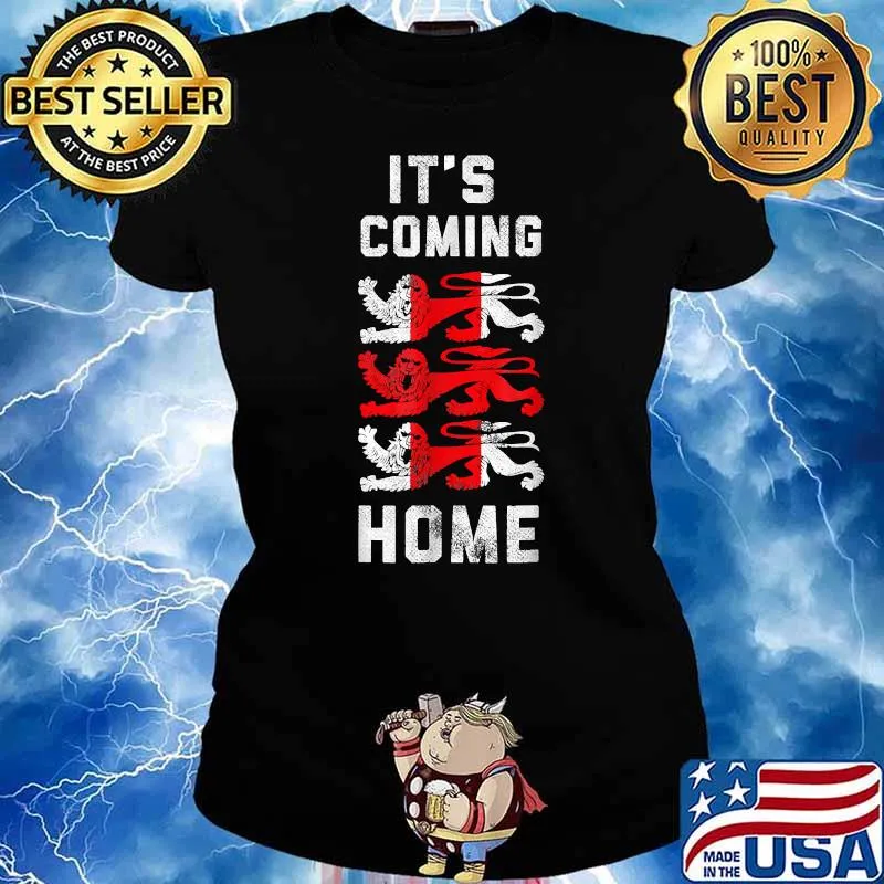 It's Coming Home Three Heraldic Lions England Soccer 2020 T-Shirt Ladies tee