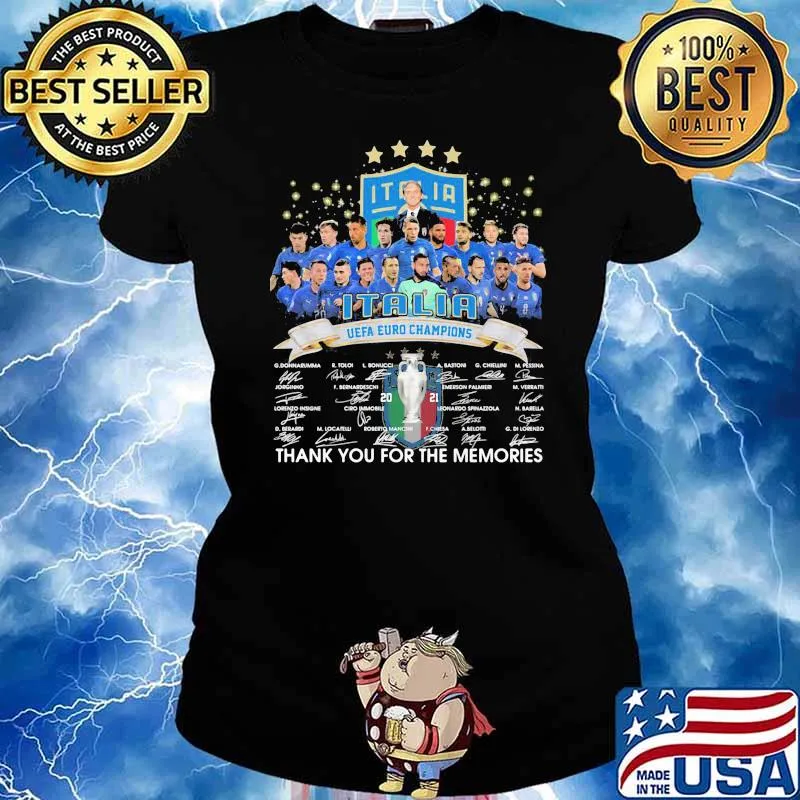 Italia uefa euro champions thank you for the memories signatures s Ladies tee