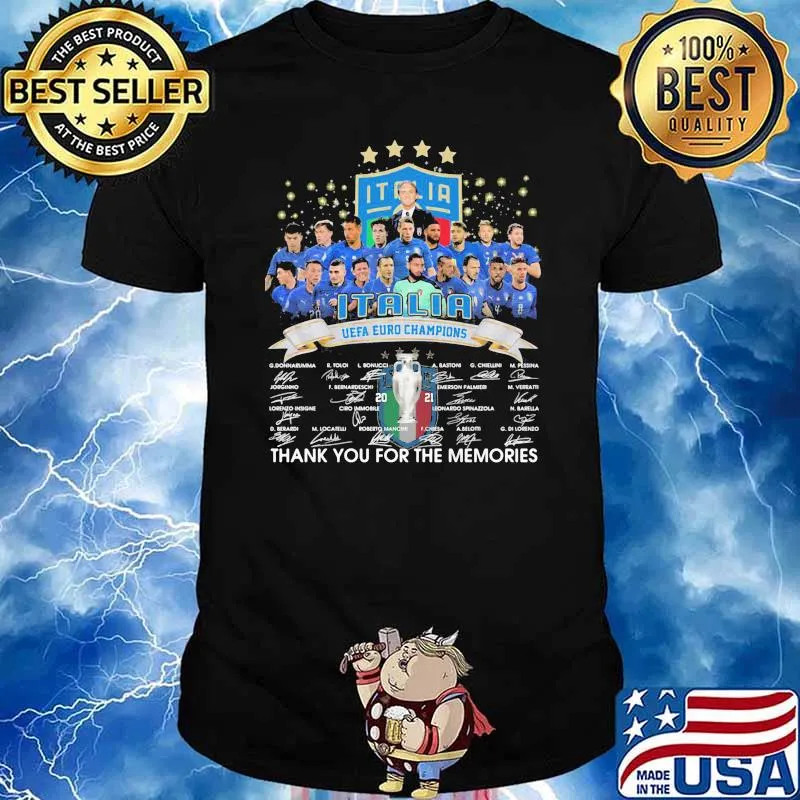 Italia uefa euro champions thank you for the memories signatures shirt