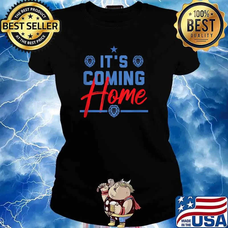 Its coming home Three Football England Flag Jersey Lions T-Shirt Ladies tee